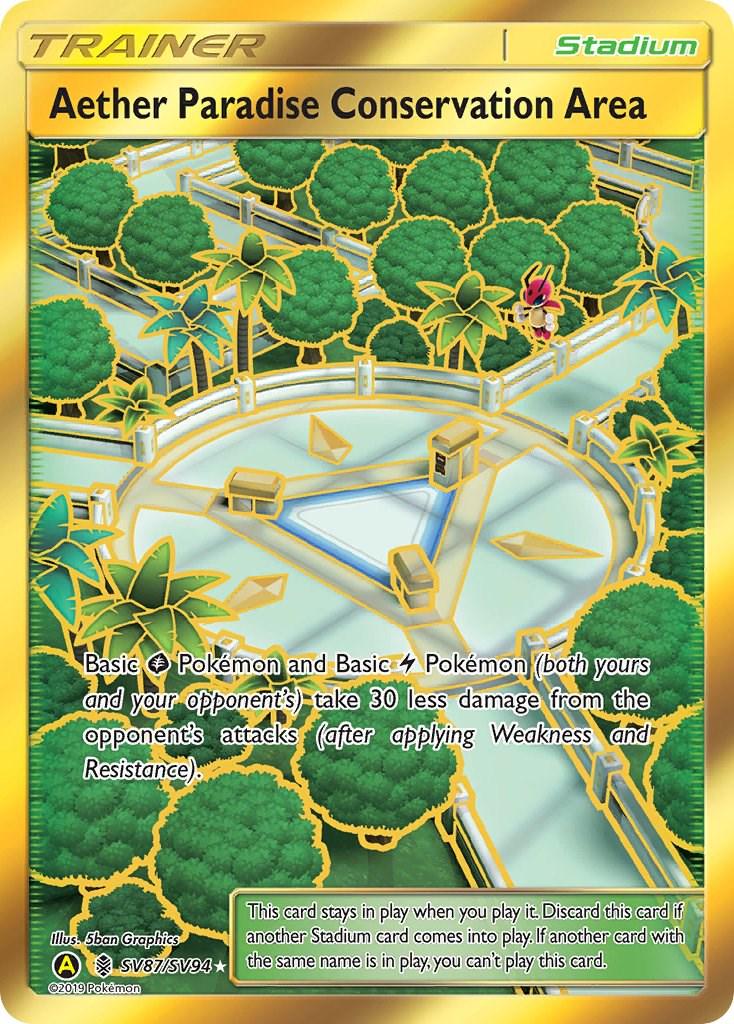 Hidden Fates Aether Paradise Conservation Area Pokémon card